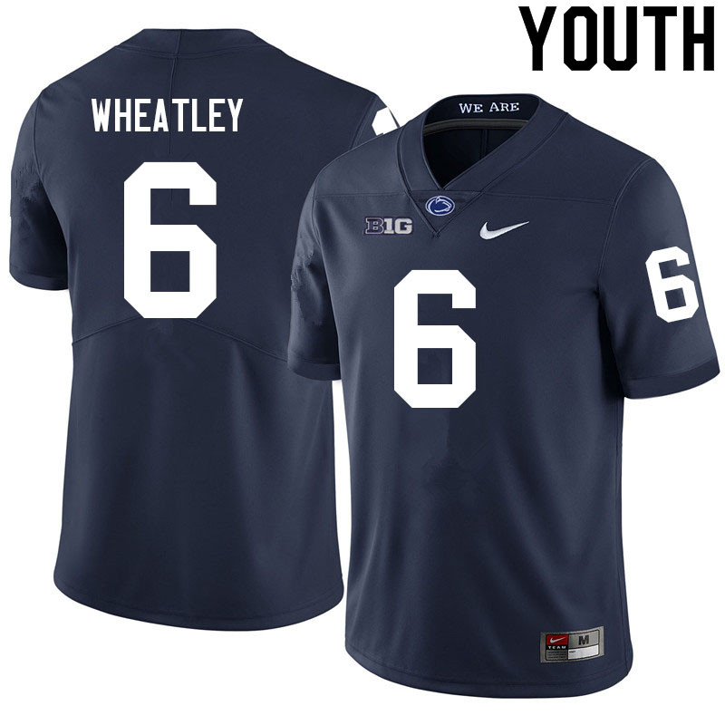 Youth #6 Zakee Wheatley Penn State Nittany Lions College Football Jerseys Sale-Navy - Click Image to Close